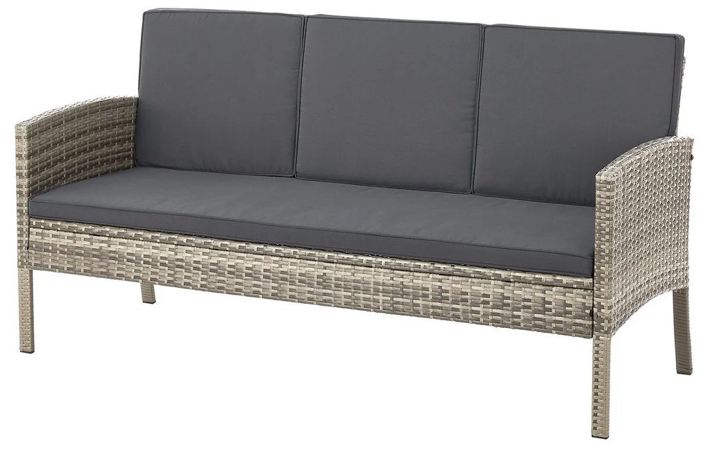 Juskys Turin rattan kerti bútor szett - szürke