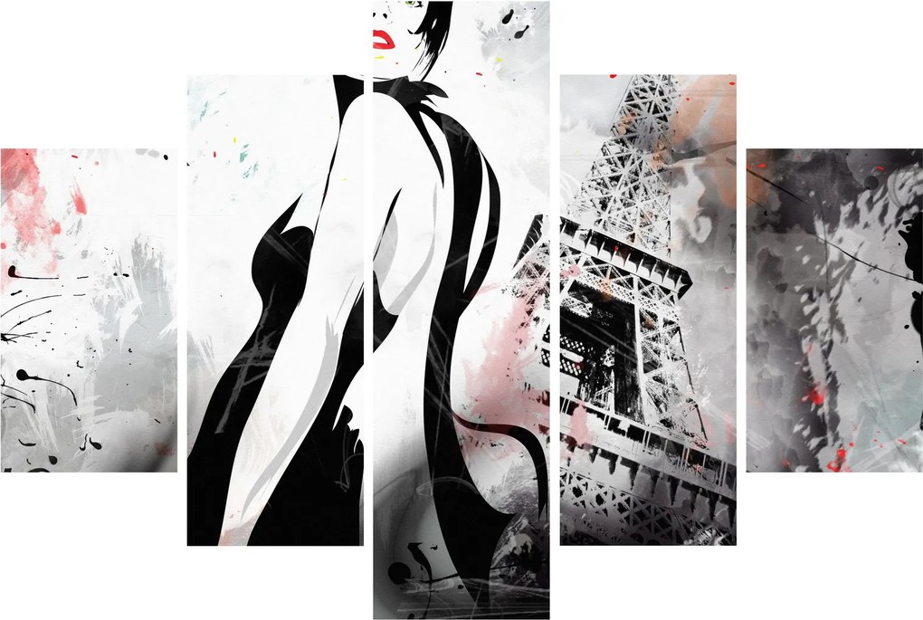 Kép - A hölgy és az Eiffel-torony (150x105 cm)