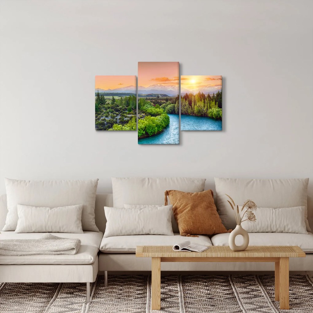 Kép - Erdei hegyvidéki táj (90x60 cm)