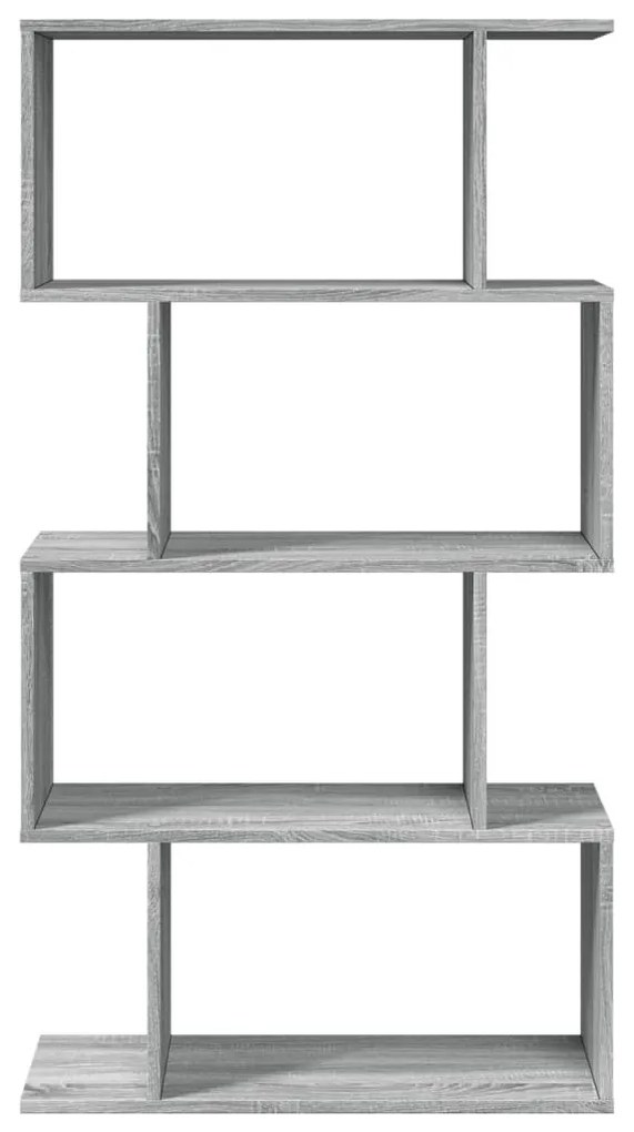 4 szintes szürke sonoma fa elválasztó könyvespolc 70x24x129 cm