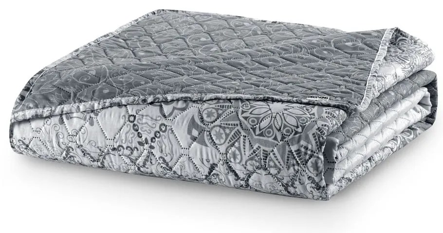 Alhambra fehér-szürke kétoldalas mikroszálas ágytakaró, 260 x 280 cm - DecoKing