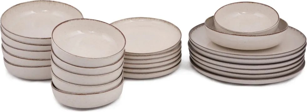 Tányérkészlet porcelán, fahéj, 24 darabos