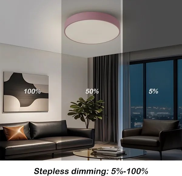 Brilagi - LED dimmelhető mennyezeti lámpatest POOL LED/48W/230V 3000-6000K 40 cm rózsaszín + távirányító