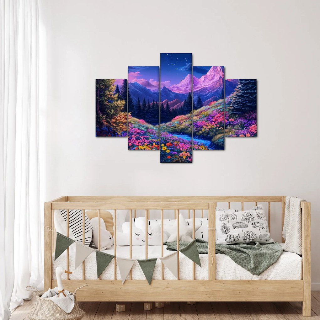 Kép - Lila táj teljes holdfénynél (150x105 cm)
