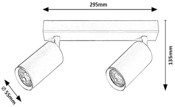 Rabalux 2082 - SOLO mennyezeti spotlámpa 2xGU10/25W/230V fehér