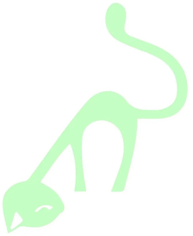 Cute Cat sötétben világító matrica - Ambiance