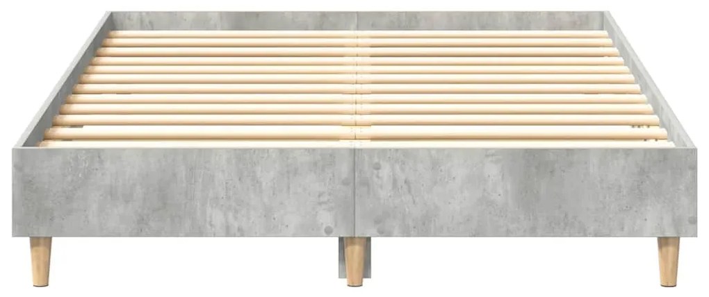 betonszürke szerelt fa ágykeret matrac nélkül 140x190 cm