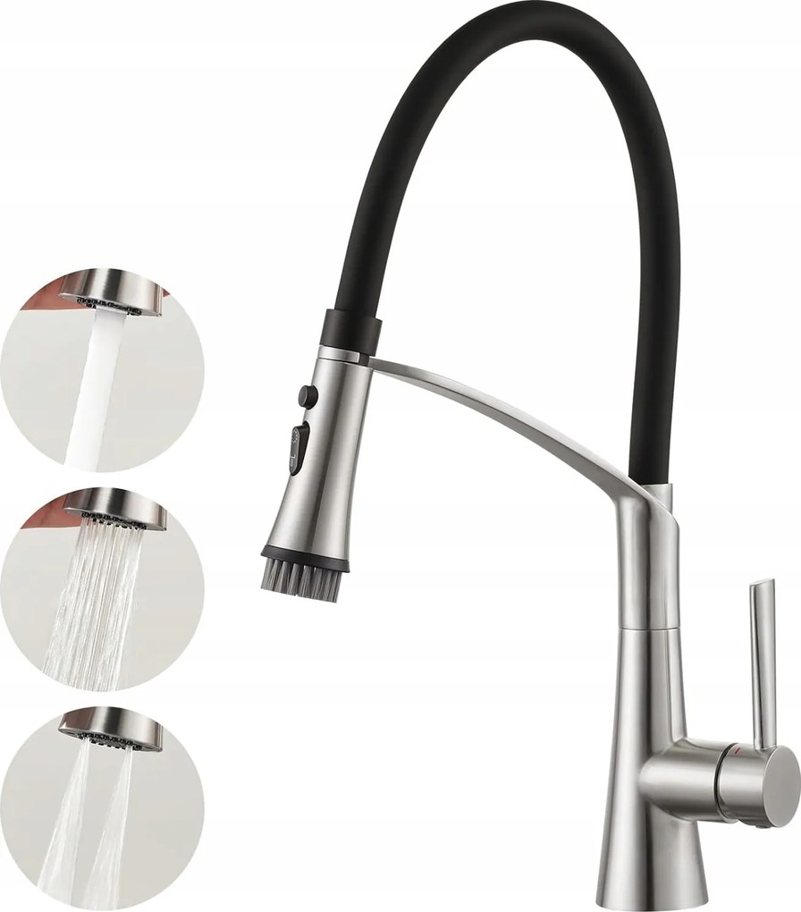 Crea Konyhai Csaptelep 3 Funkcióval, Forgatható, Rozsdamentes Acél