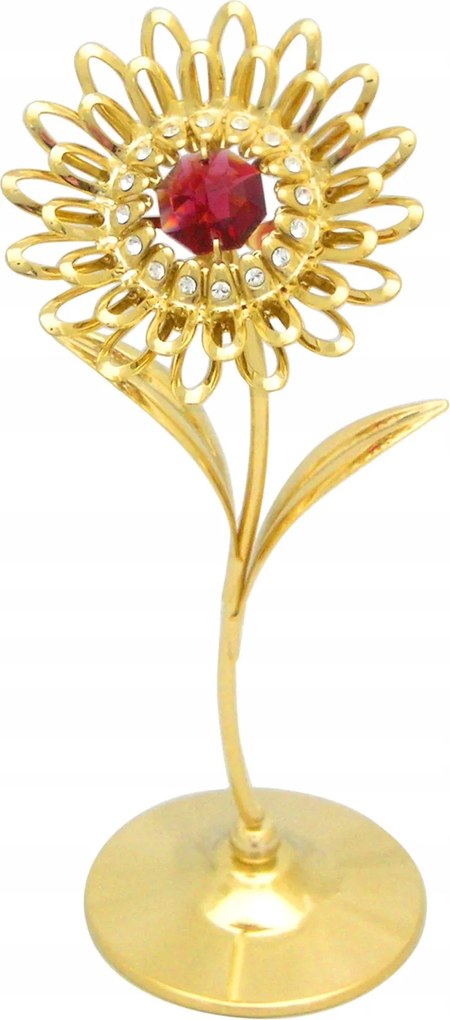 Figura Virág Napraforgó Arany dekoráció csillogó kristályok