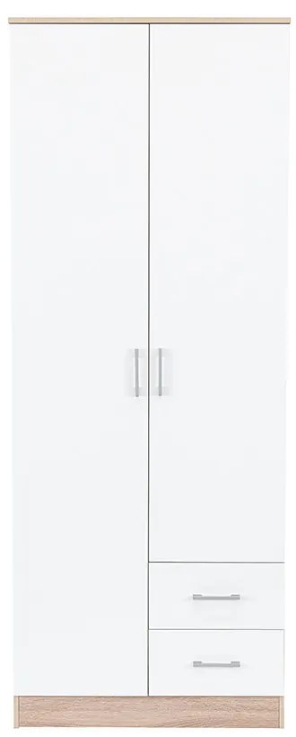 Miami gardróbszekrény 80x205 cm fehér-sonoma tölgy