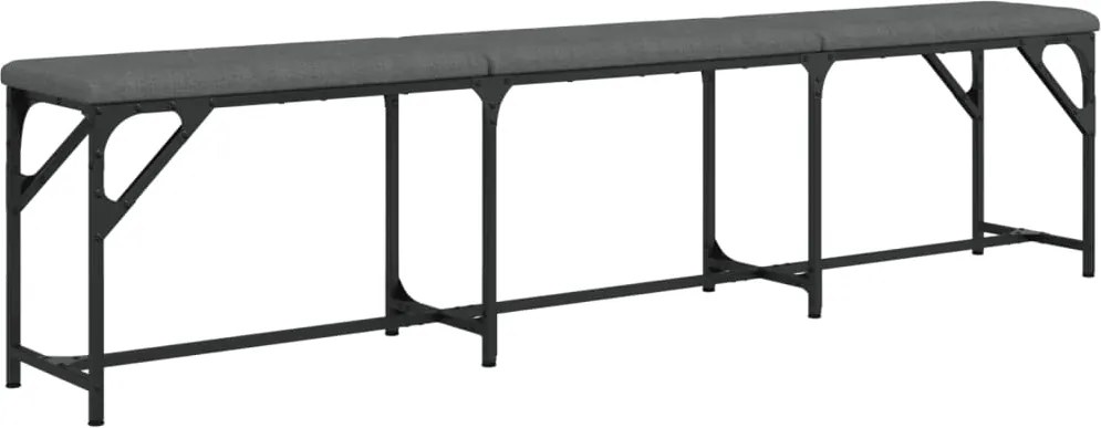 vidaXL sötétszürke acél és szövet étkezőpad 186 x 32 x 45 cm