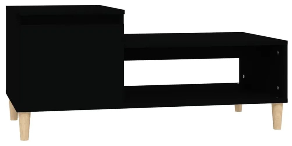 Fekete szerelt fa dohányzóasztal 100 x 50 x 45 cm