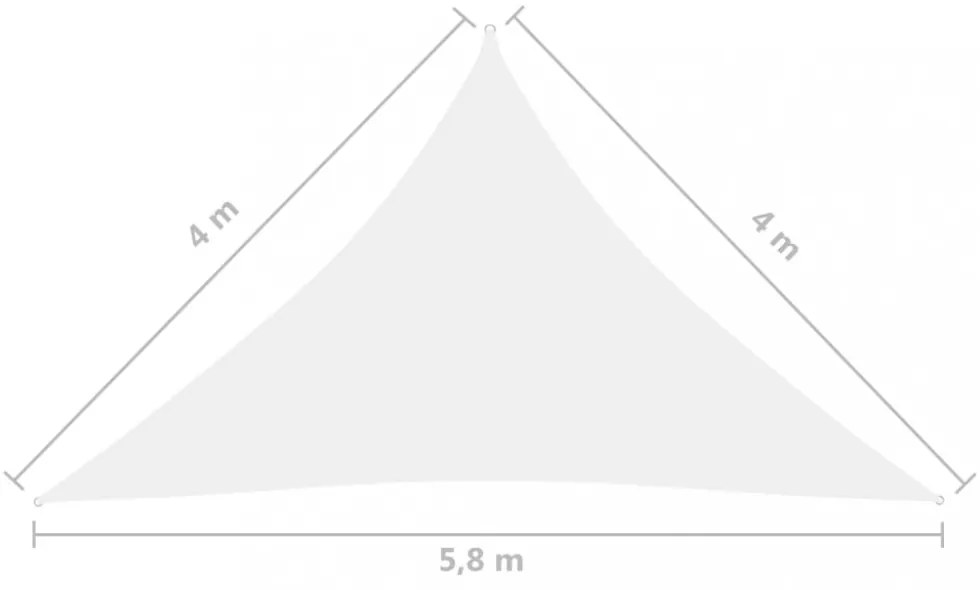 fehér háromszög alakú oxford-szövet napvitorla 4 x 4 x 5,8 m