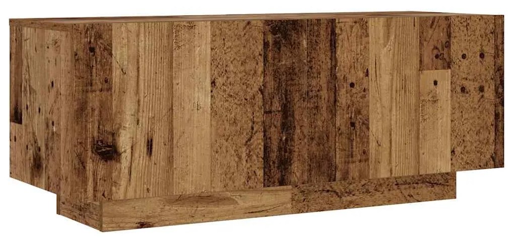antik fa színű szerelt fa TV-szekrény LED-ekkel 200x35x40 cm