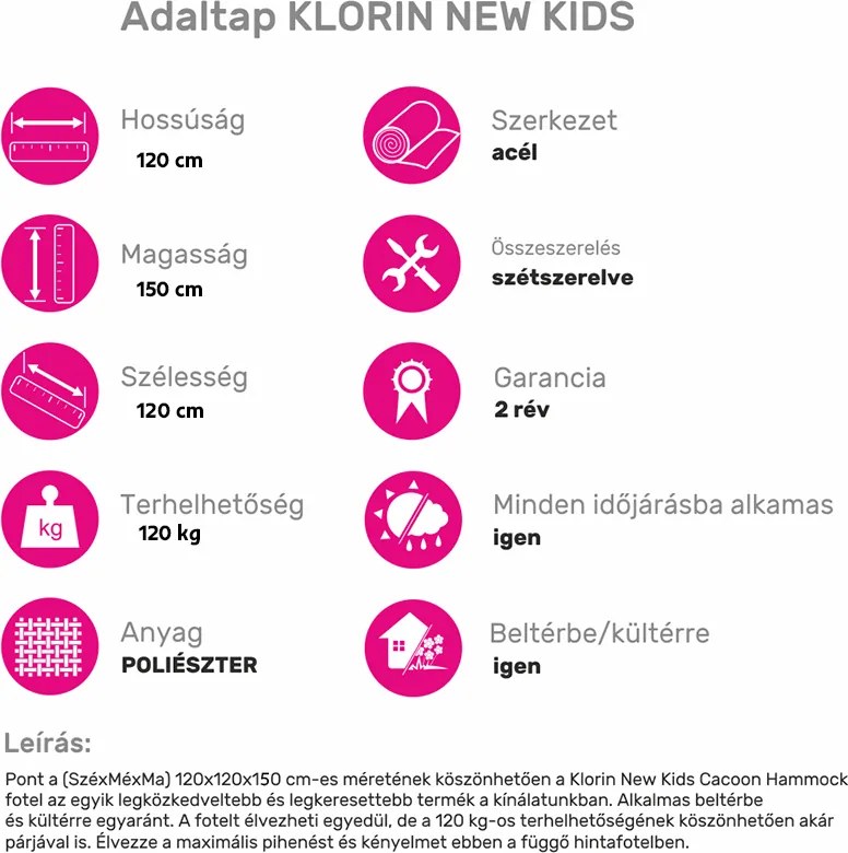 Lógó hintaszék, világosszürke, KLORIN NEW KIDS