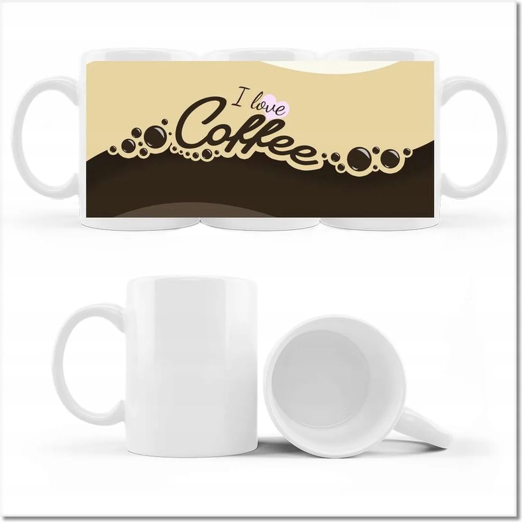 I love Coffee nyomott mintás bögre