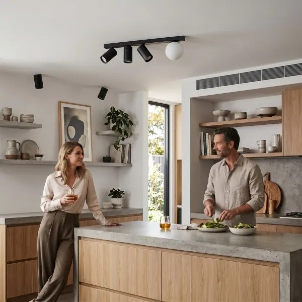 Brilagi - SELE BALL spotlámpa 3xGU10/30W/230V + 1xG9/10W fekete