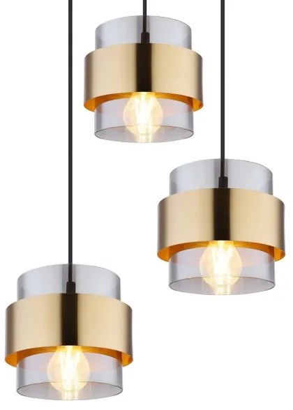 Globo 15560-3H - MILEY 3xE27/60W függeszték fekete/antik réz