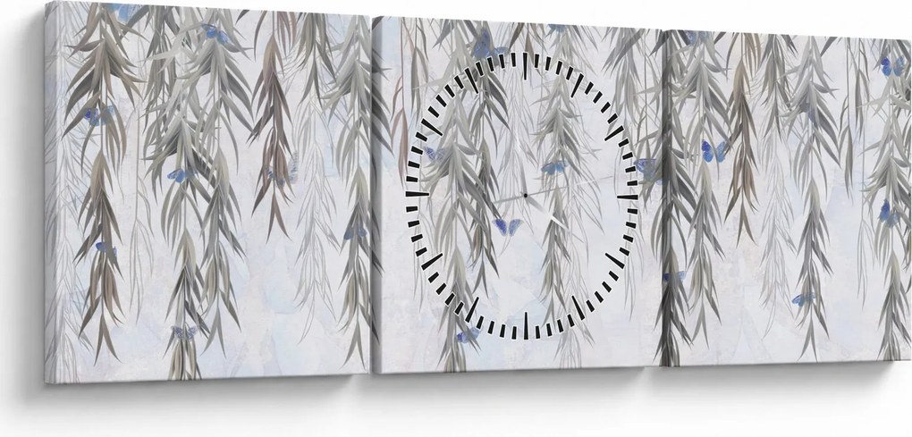 Kép - Fűzfa gallyak pillangókkal (órával) (90x30 cm)