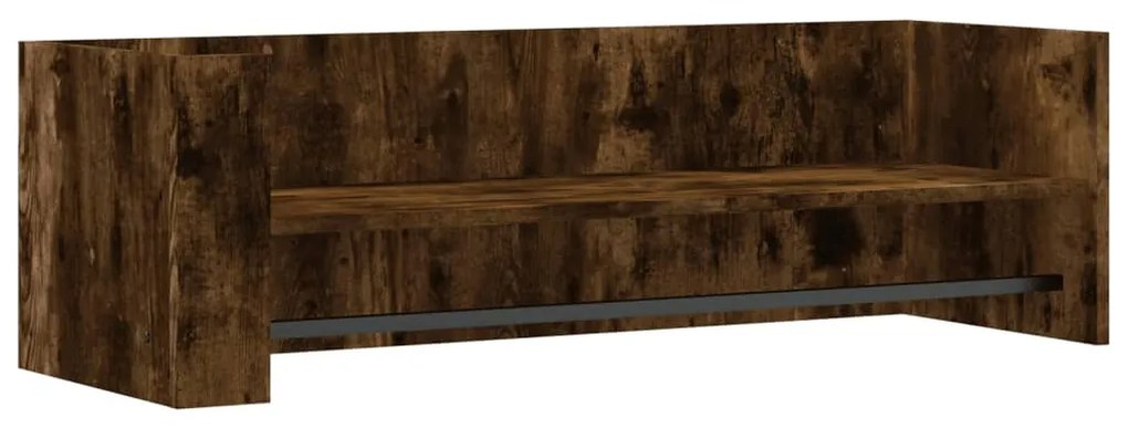 füstölt tölgy színű szerelt fa fali polc 100 x 35 x 30,5 cm
