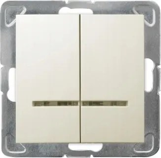 Dupla megvilágított kapcsoló krémszínű Ospel Impresszió LP-2YS/m/27