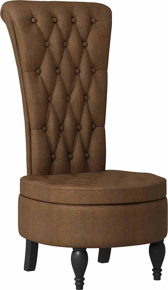 vidaXL Papucs fotel Barna 56,5 x 70 x 110 cm Műsuede Bőr
