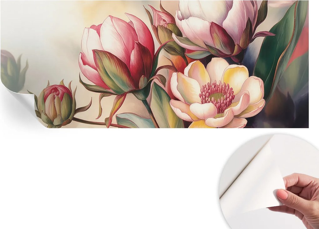 Öntapadós tapéta Divatos 3D fali ragasztóval Virágcsokor 250x104 cm