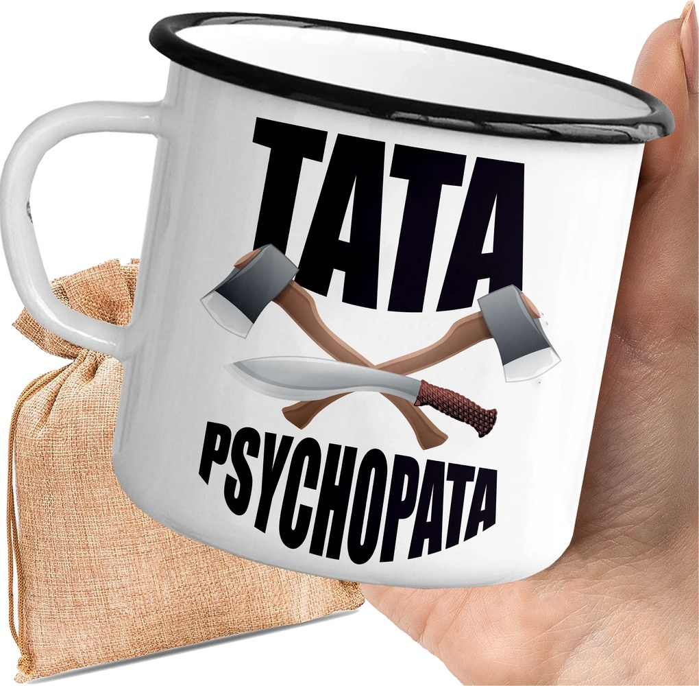 Bögre_zománcozott Apa Pszichopata Ajándék