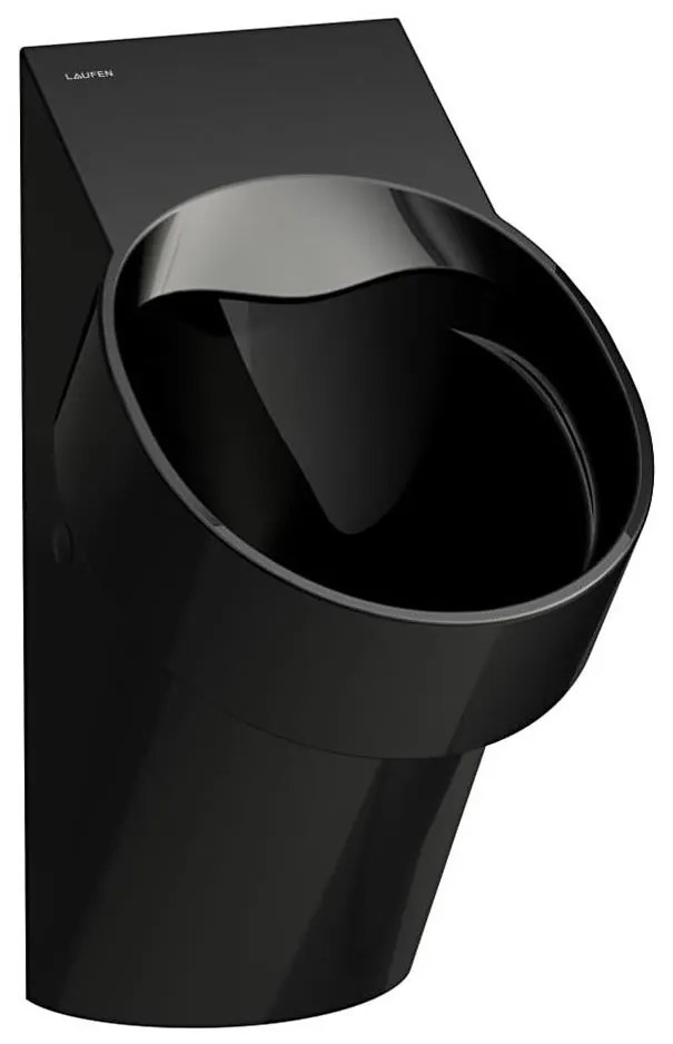 LAUFEN H8402850200001-Piszoár VAL hátsó vízbekötés, hátsó lefolyó kerámia/fényes fekete