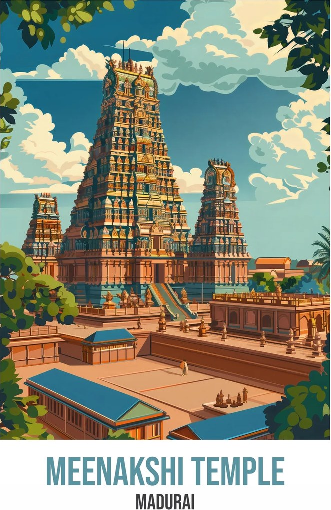 Plakát 75x100 cm Meenakshi templom, Madurai