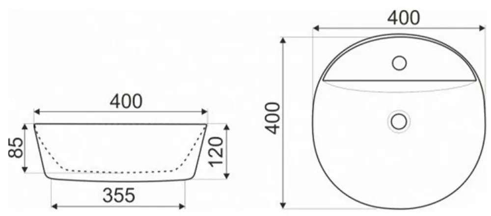 KR-850 kerámia design mosdó pultra szerelhető