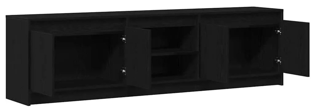 TV szekrény Fekete 182 x 34 x 50 cm Faanyag