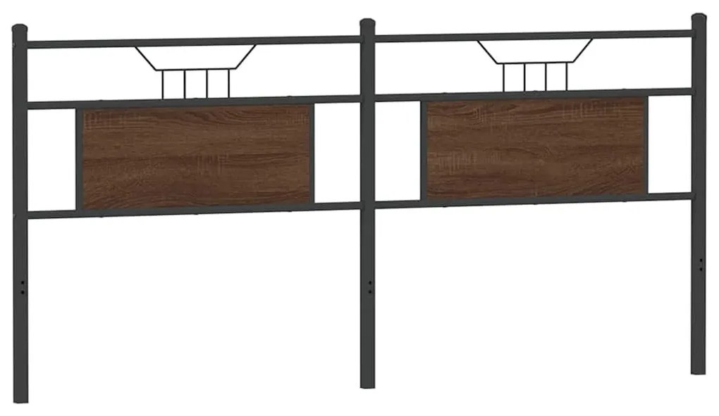 barna tölgy színű szerelt fa és acél fejtámla 180 cm