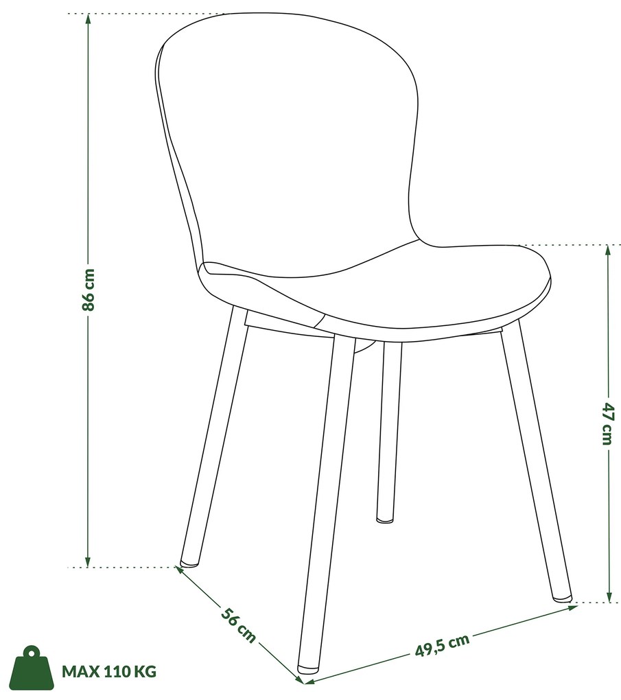 MAZZONI EXPORT FIORA Bézs (Apia 453 szövet) / fekete váz – MODERN KÁRPITOZOTT CHENILLE SZÉK NAPPALIBA/ÉTKEZŐBE