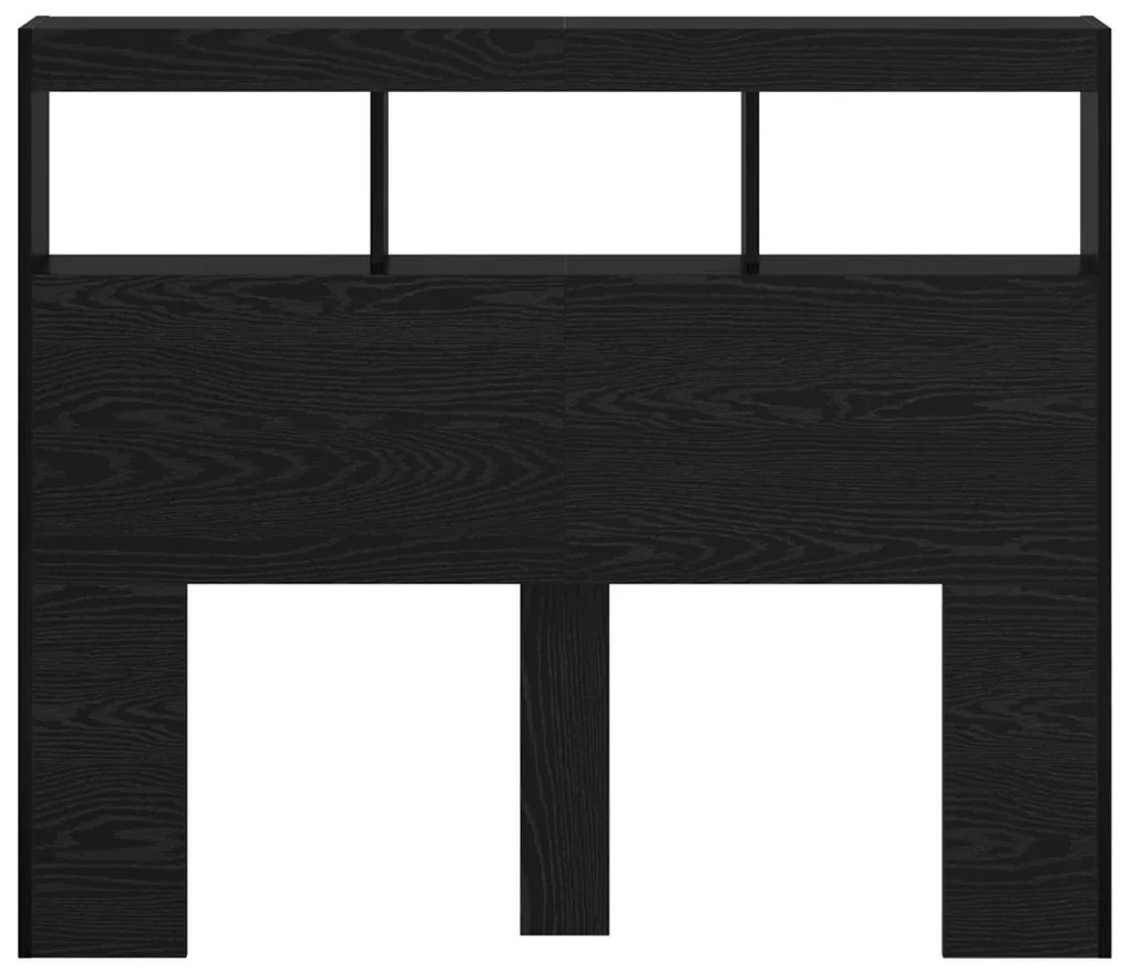 LED-es Fejtámla Szekrény Musta tammi 122 x 17 x 102 cm Faanyag