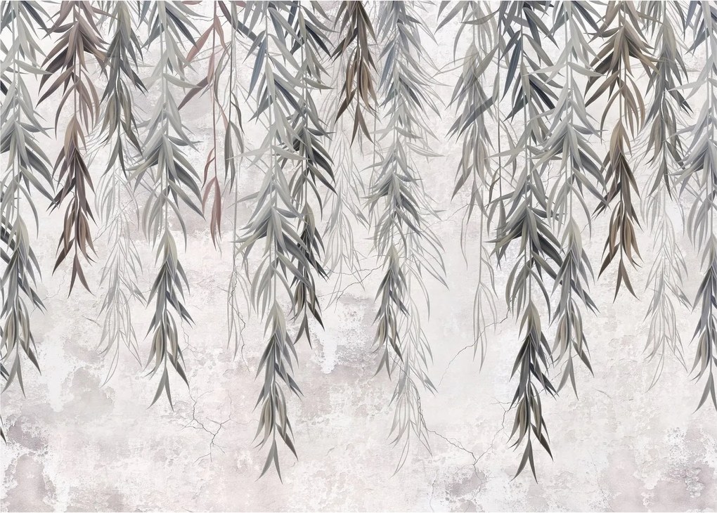 Kép - Fűzfa gallyak szürke vakolatban (üvegen) (70x50 cm)