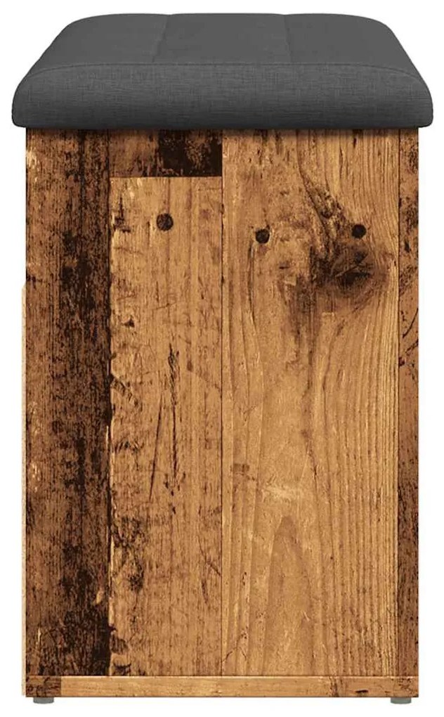 antik fa szerelt fa cipőtároló pad 82x32x45,5 cm