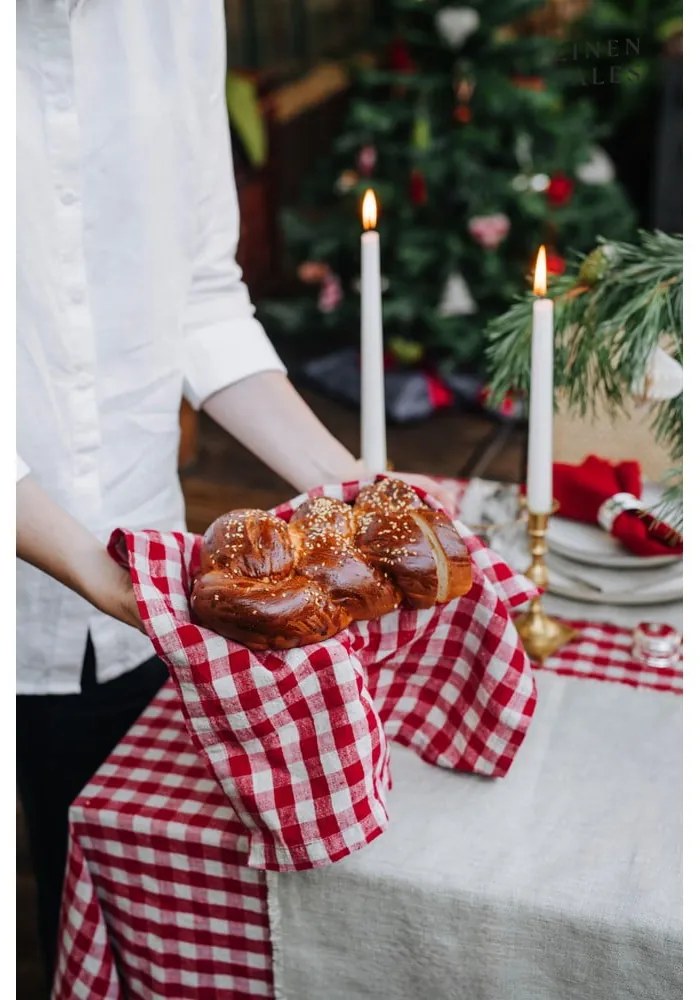 Textil tányéralátét 35x45 cm Red Gingham – Linen Tales