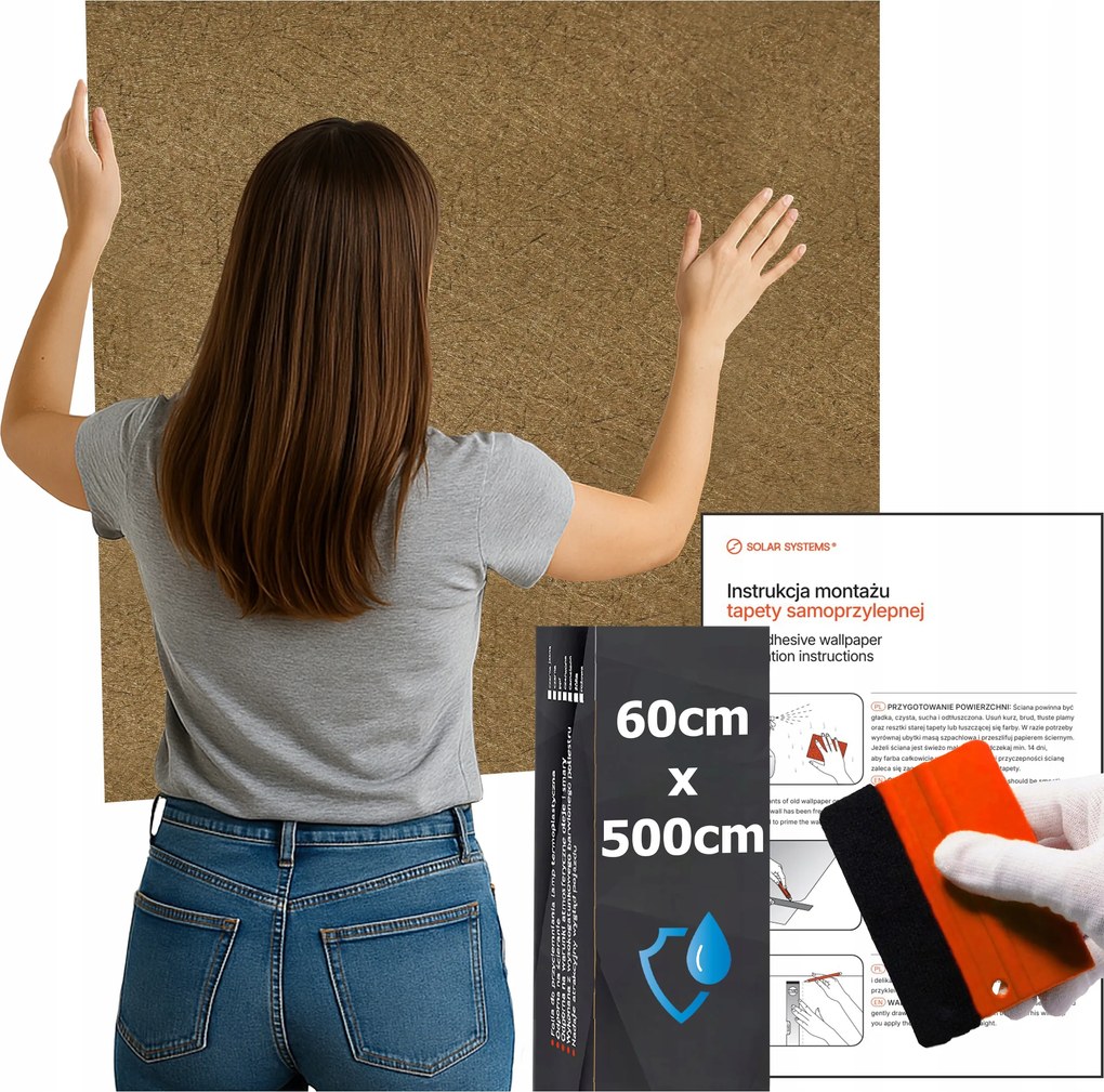 Öntapadós tapéta Vízálló Konyha Fal Bútor Arany Bronz