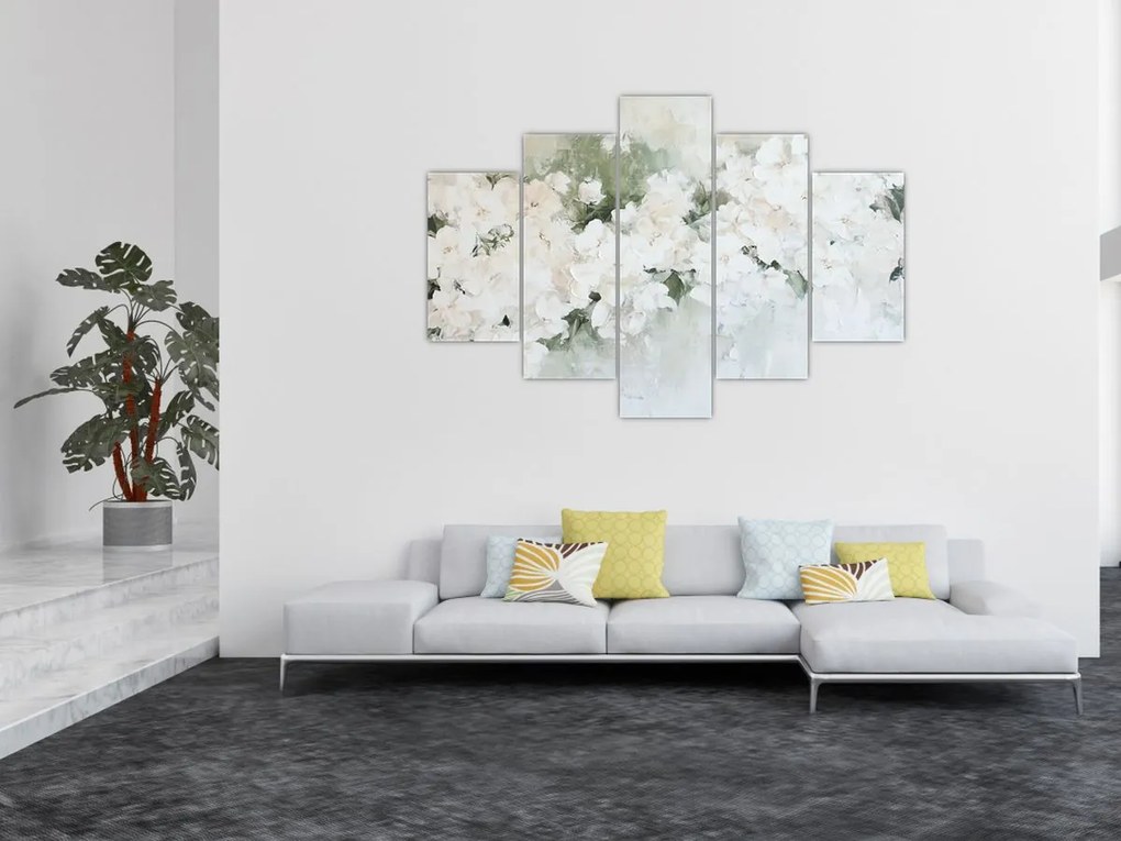Kép - Fehér virág absztrakció (150x105 cm)