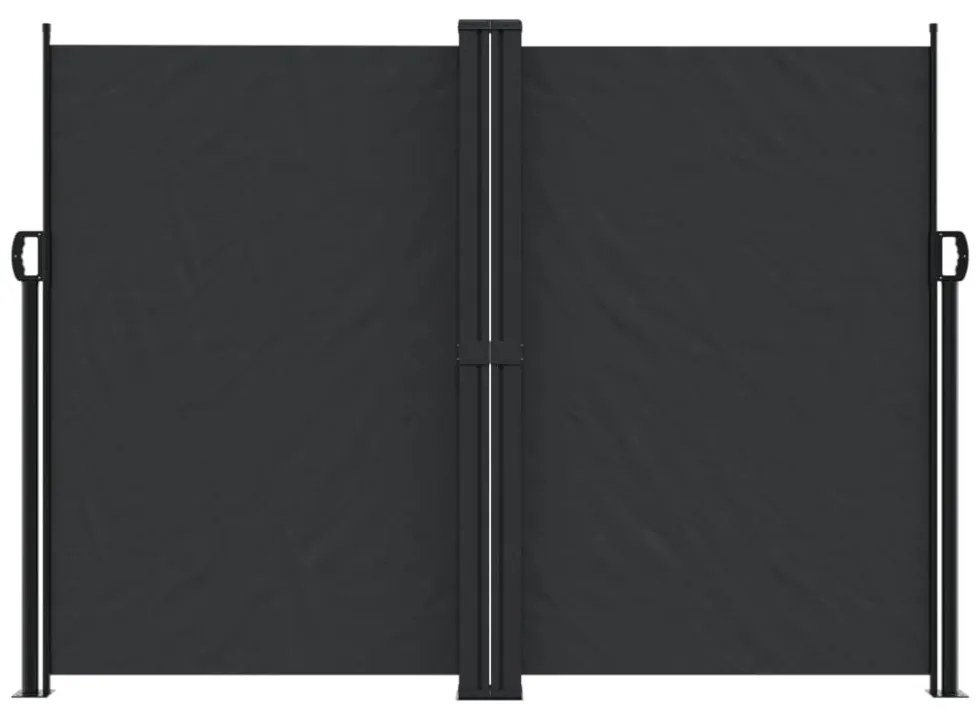 fekete behúzható oldalsó napellenző 180 x 1200 cm