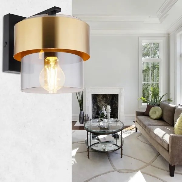 Globo 15560W - MILEY fali lámpa 1xE27/60W/230V fekete/rez