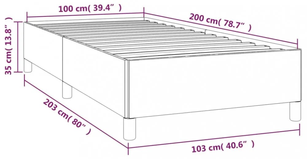 krémszínű műbőr ágykeret 100x200 cm