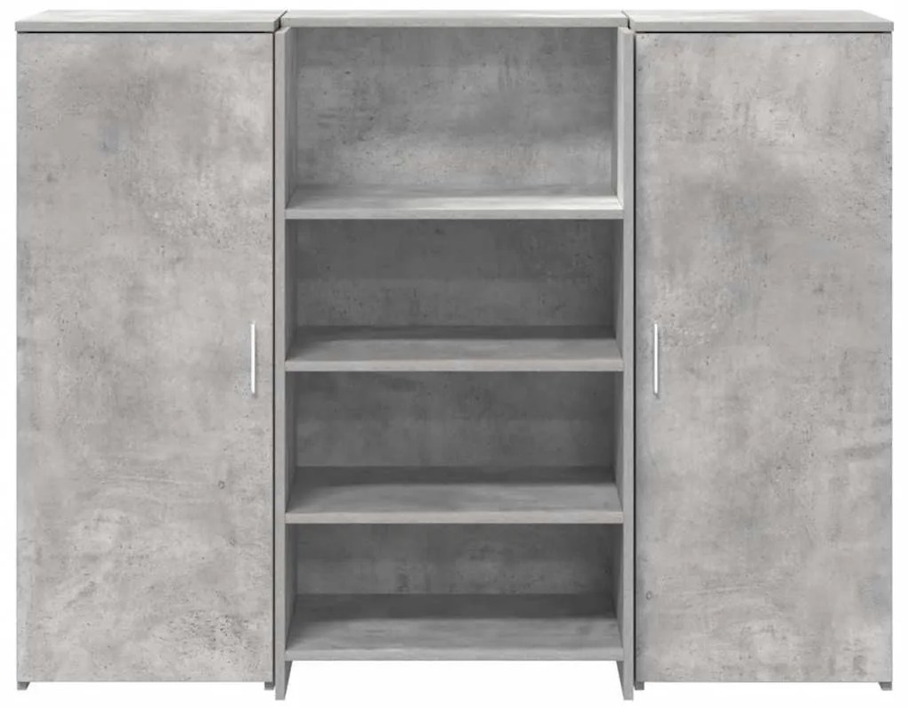 recepciós pult betonszürke 135x50x103,5 cm szerelt fa