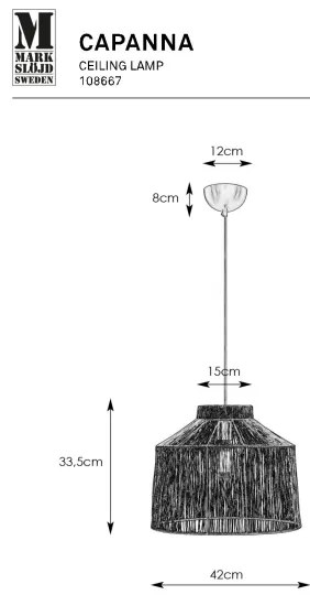 Markslöjd 108667 - Csillár zsinóron CAPANNA 1xE27/40W/230V réz