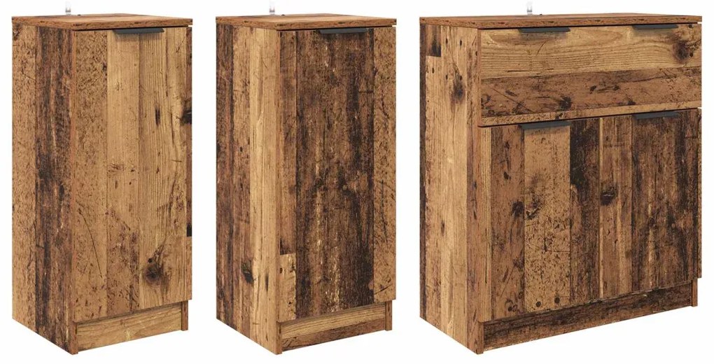 Széf fiókkal 3 pcs Öreg fa Faanyag