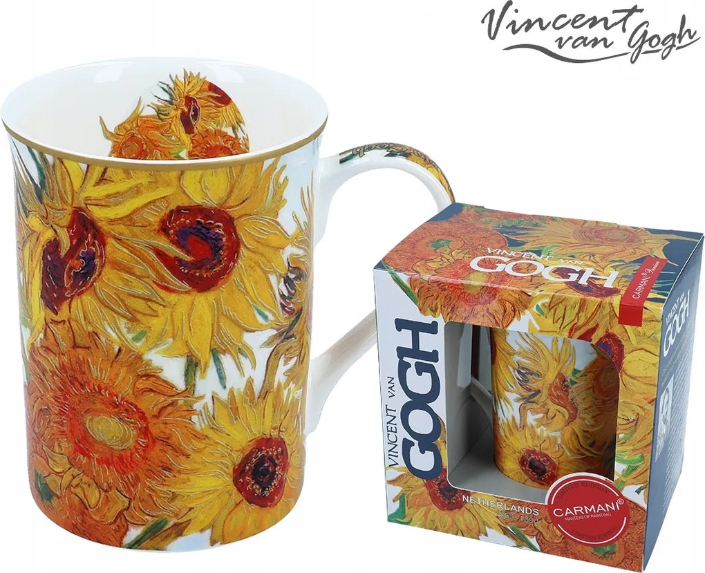 Porcelán bögre van Gogh 380ml Napraforgók