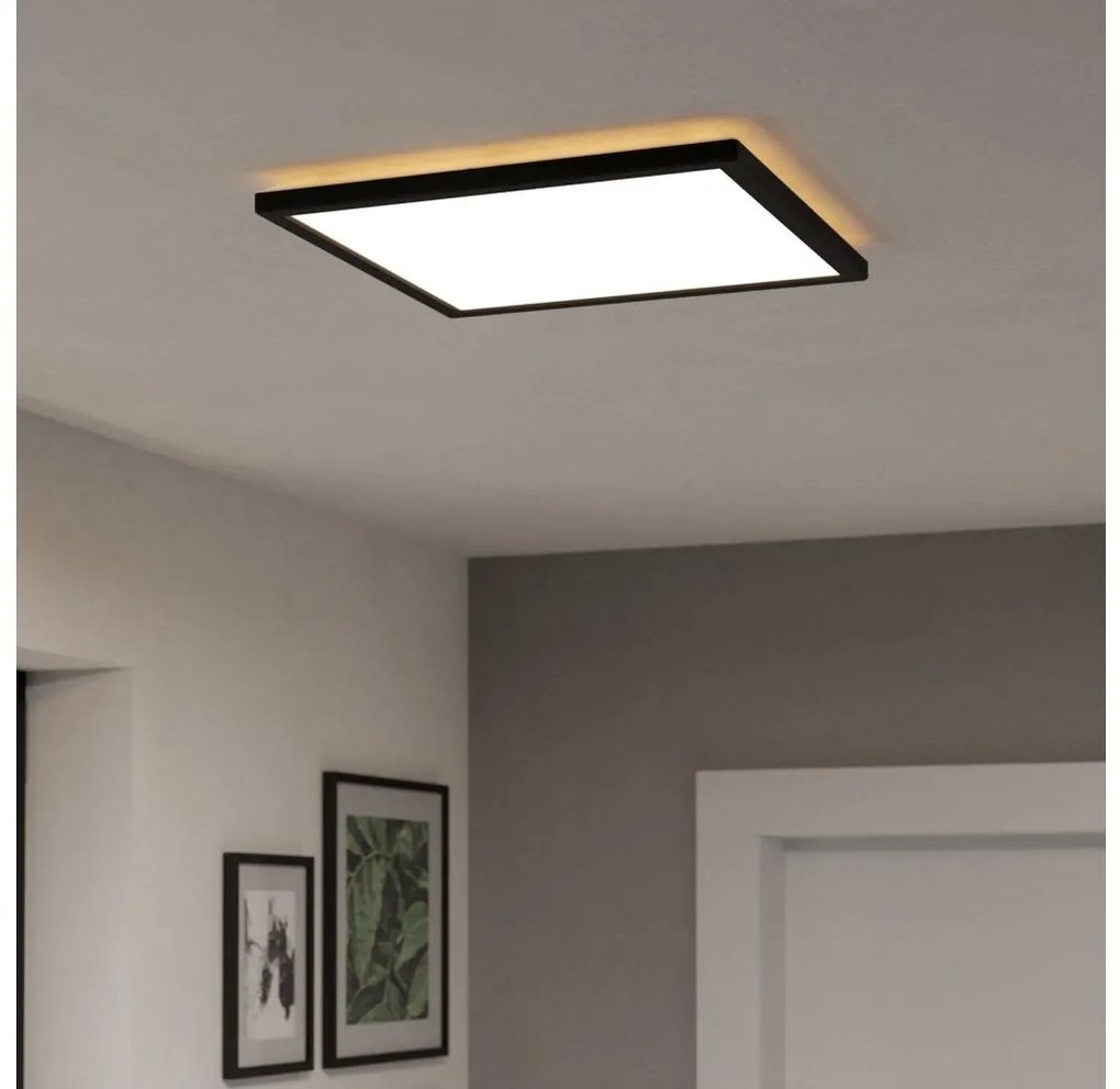Eglo Eglo 901456-LED Dimmelhető fürdőszobai lámpa ROVITO-R 17,6W/230V 39x39cm IP44 fekete + távirányító EG901456