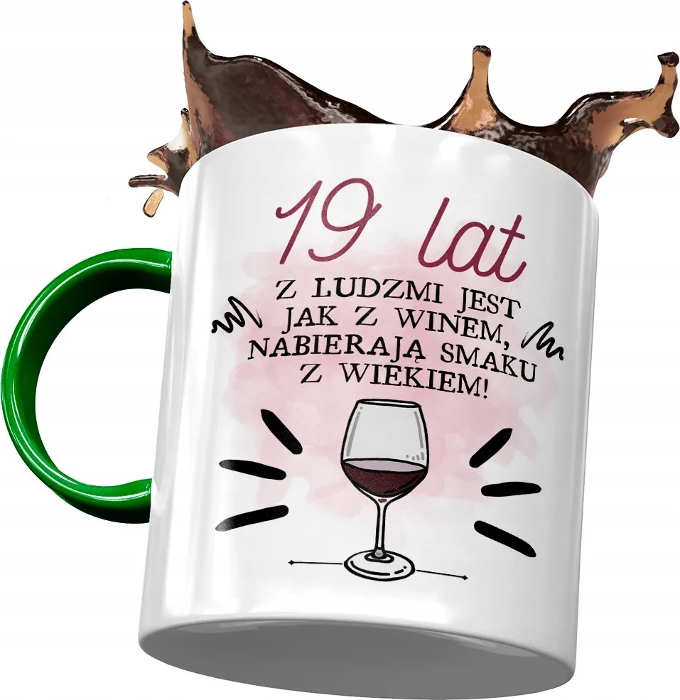 Zöld Bögre Születésnapra 19 19. 19. Ajándék Nyomtatott Fotóval