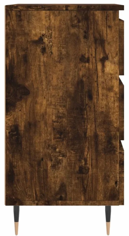 2 db füstös tölgy színű szerelt fa éjjeliszekrény 40x35x69 cm